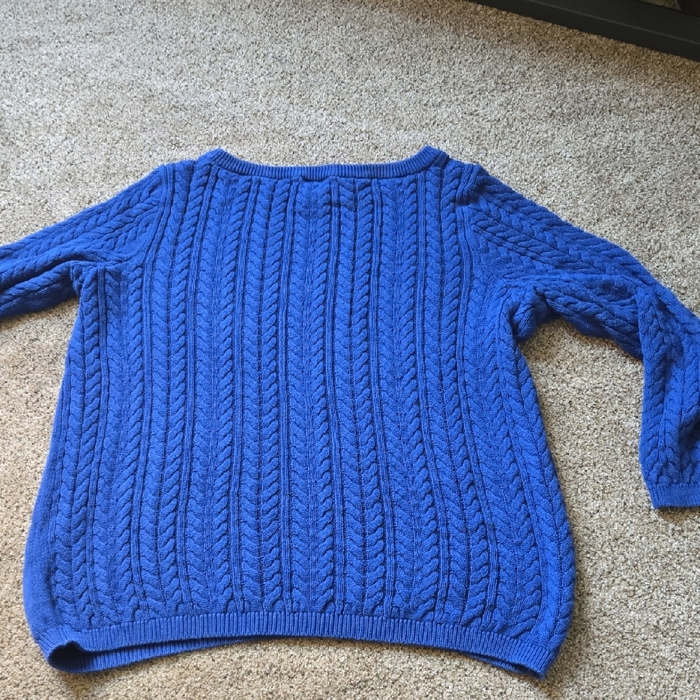 Lord & Taylor Vibrant Blue Knit Sweater - Picture 5 of 8